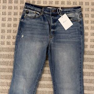 KanCan Distressed Blue Straight Leg Jeans